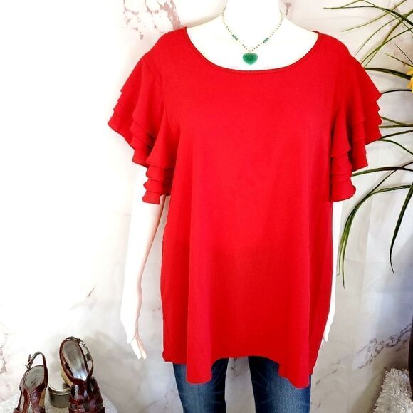 ASOS Umgee adorable layered ruffle sleeve top - Picture 1 of 7
